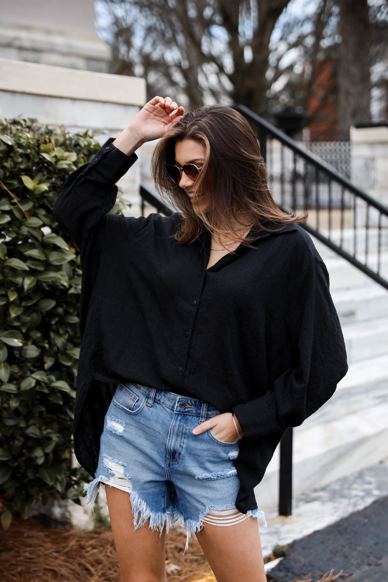 Allison Oversized Button-Up Blouse GL1