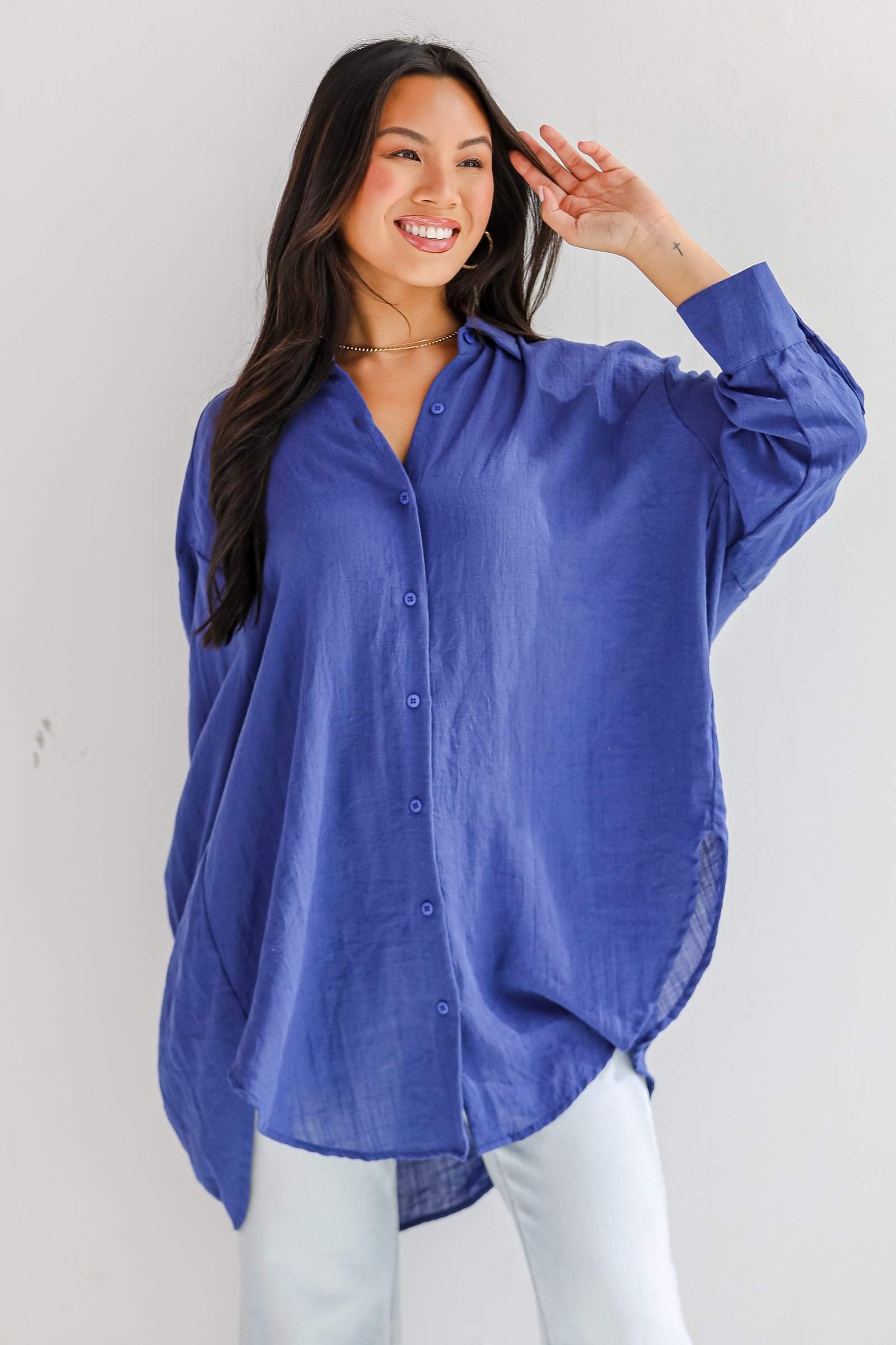 Allison Oversized Button-Up Blouse GL1