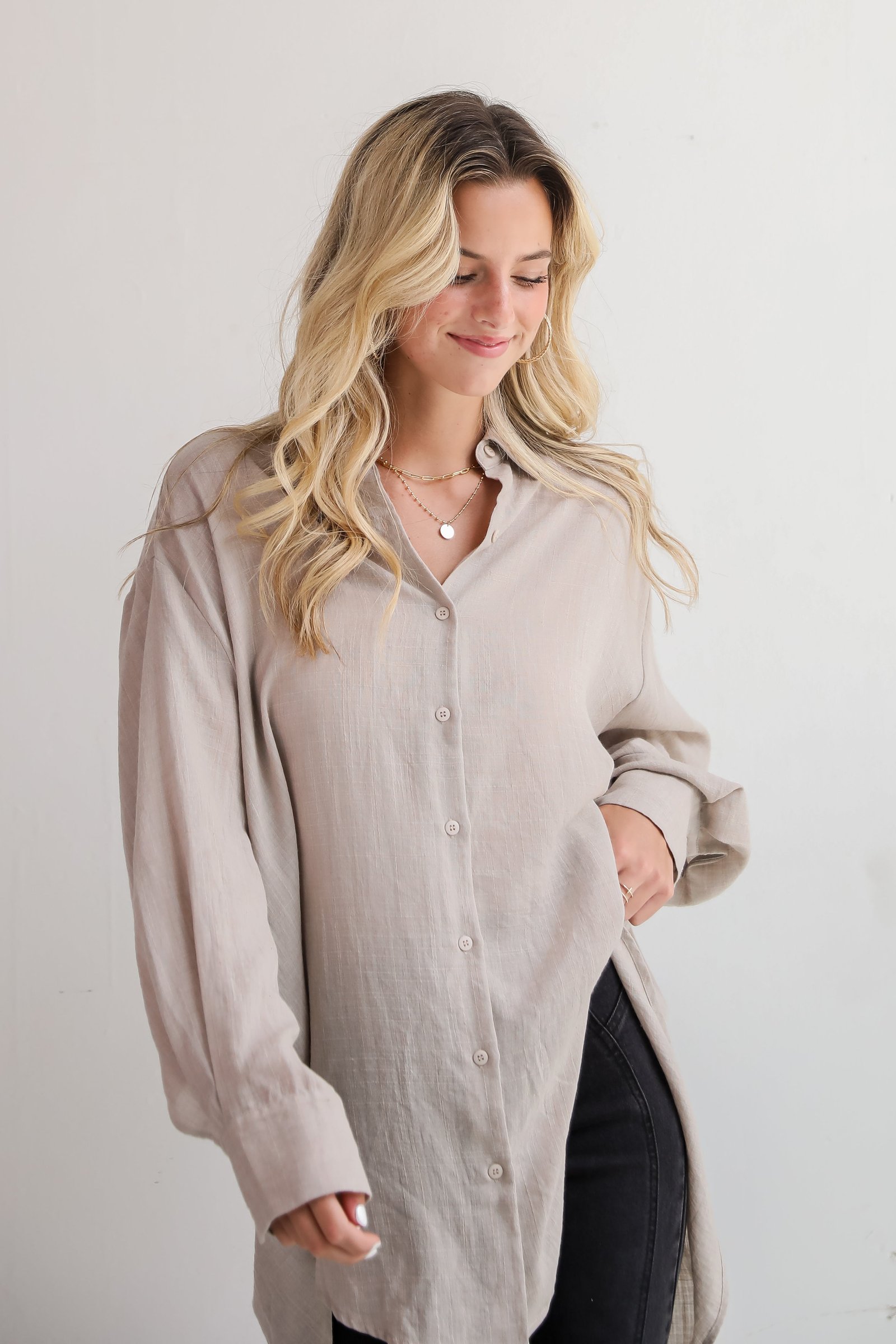 Allison Oversized Button-Up Blouse GL1