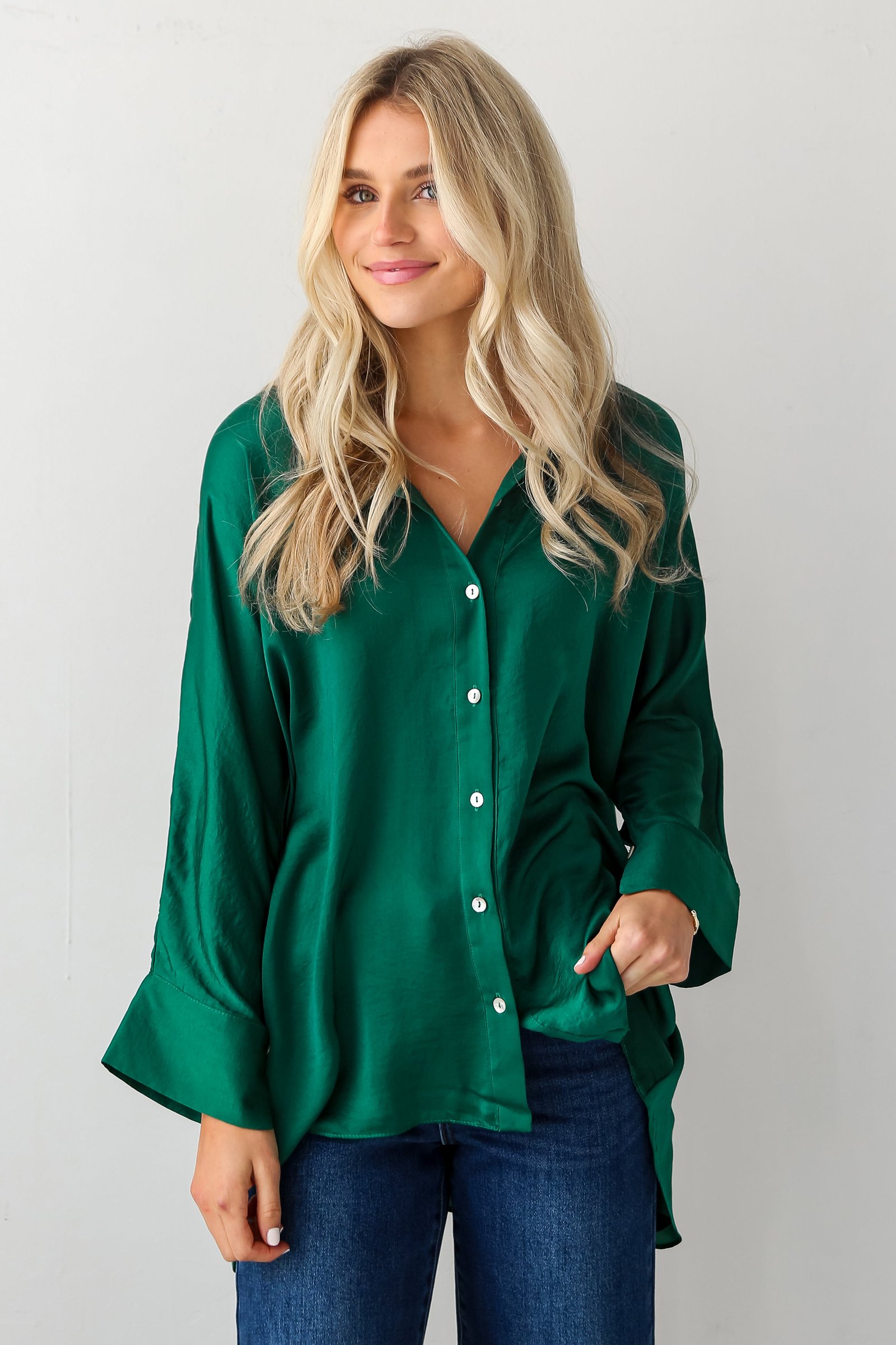 Marvelous Icon Satin Oversized Blouse GL8