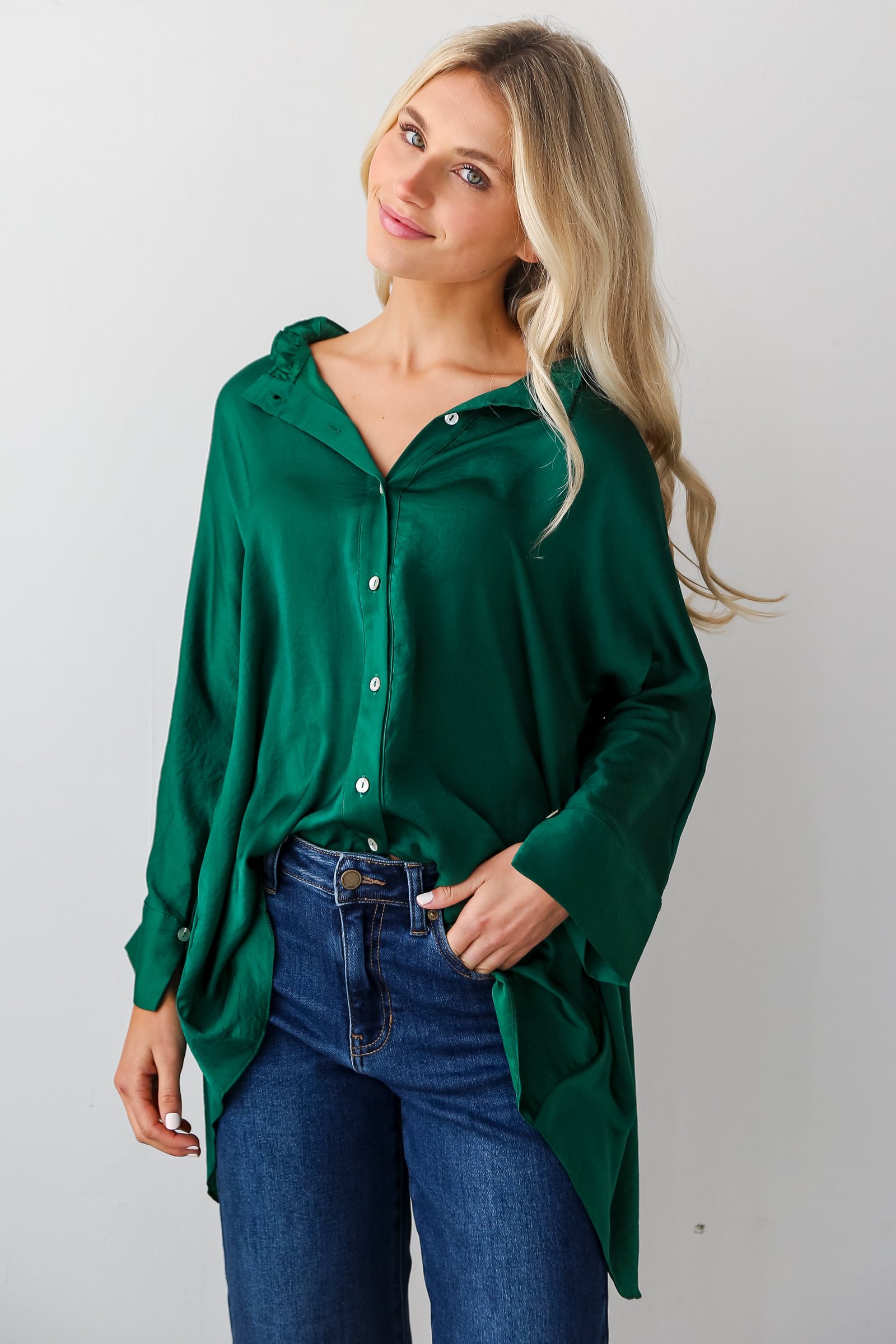 Marvelous Icon Satin Oversized Blouse GL8