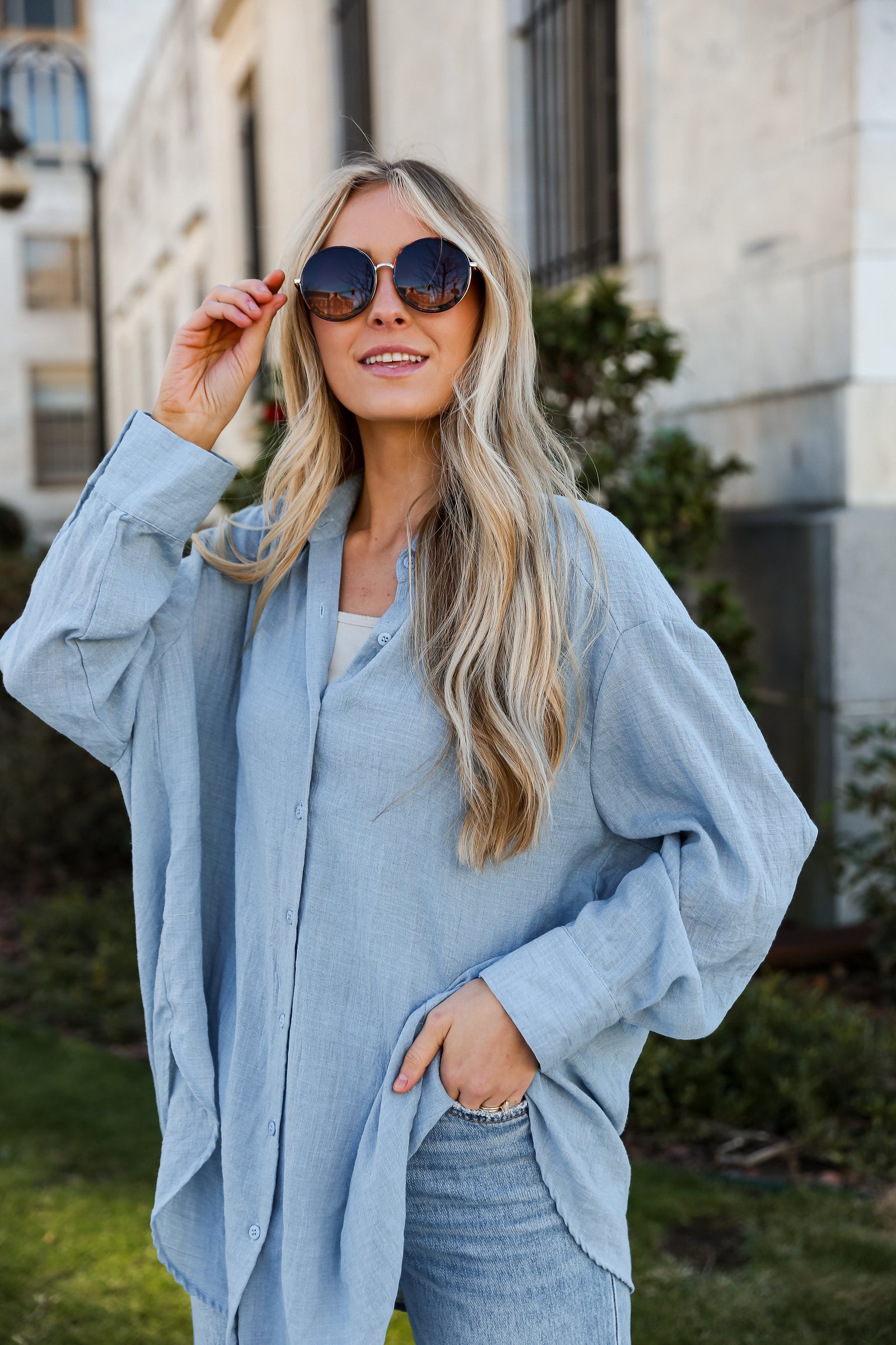 Allison Oversized Button-Up Blouse GL1