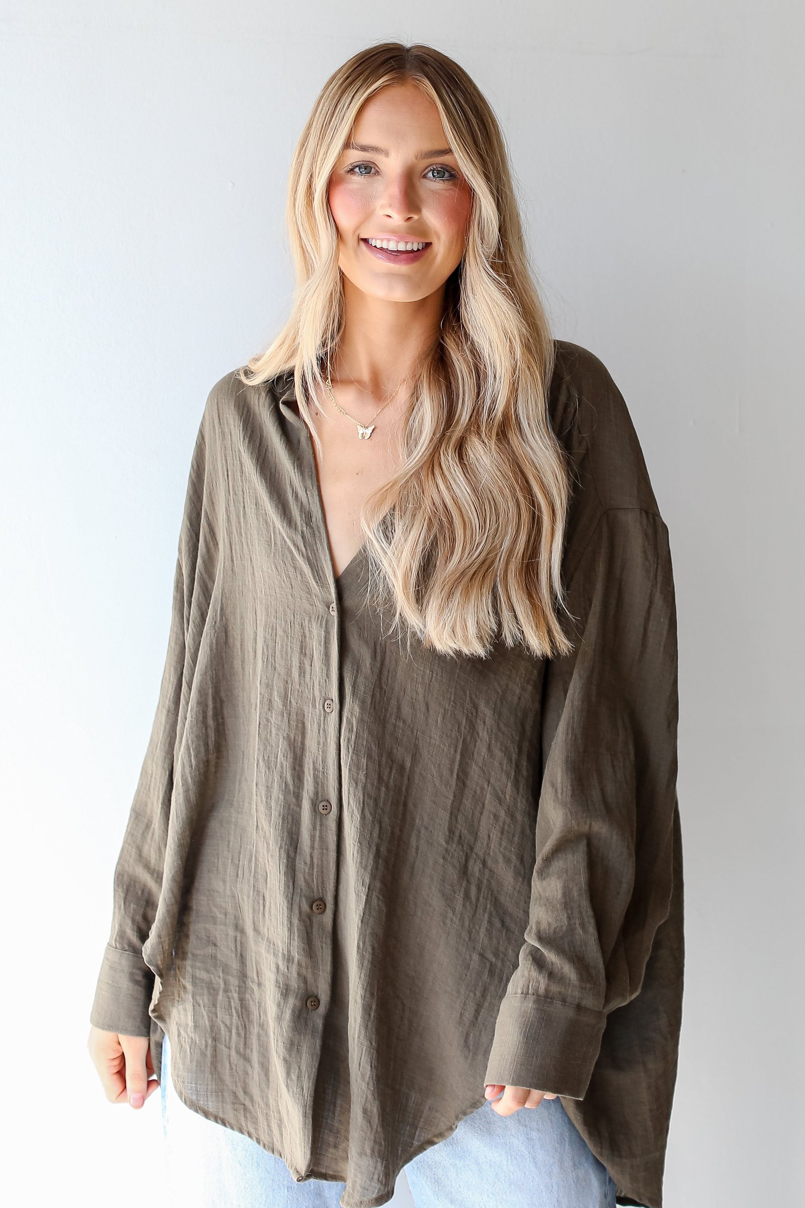 Allison Oversized Button-Up Blouse GL1