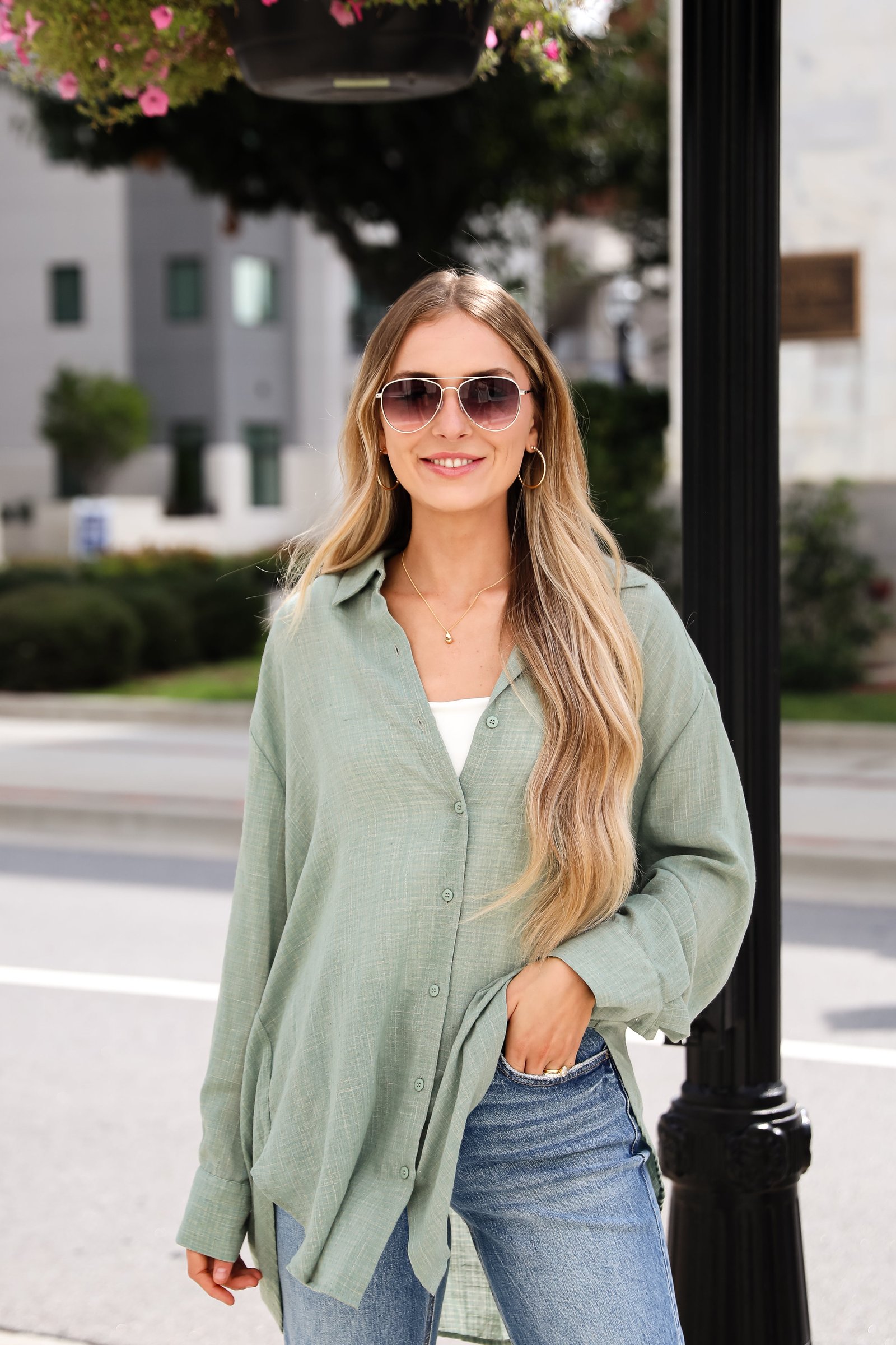 Allison Oversized Button-Up Blouse GL1