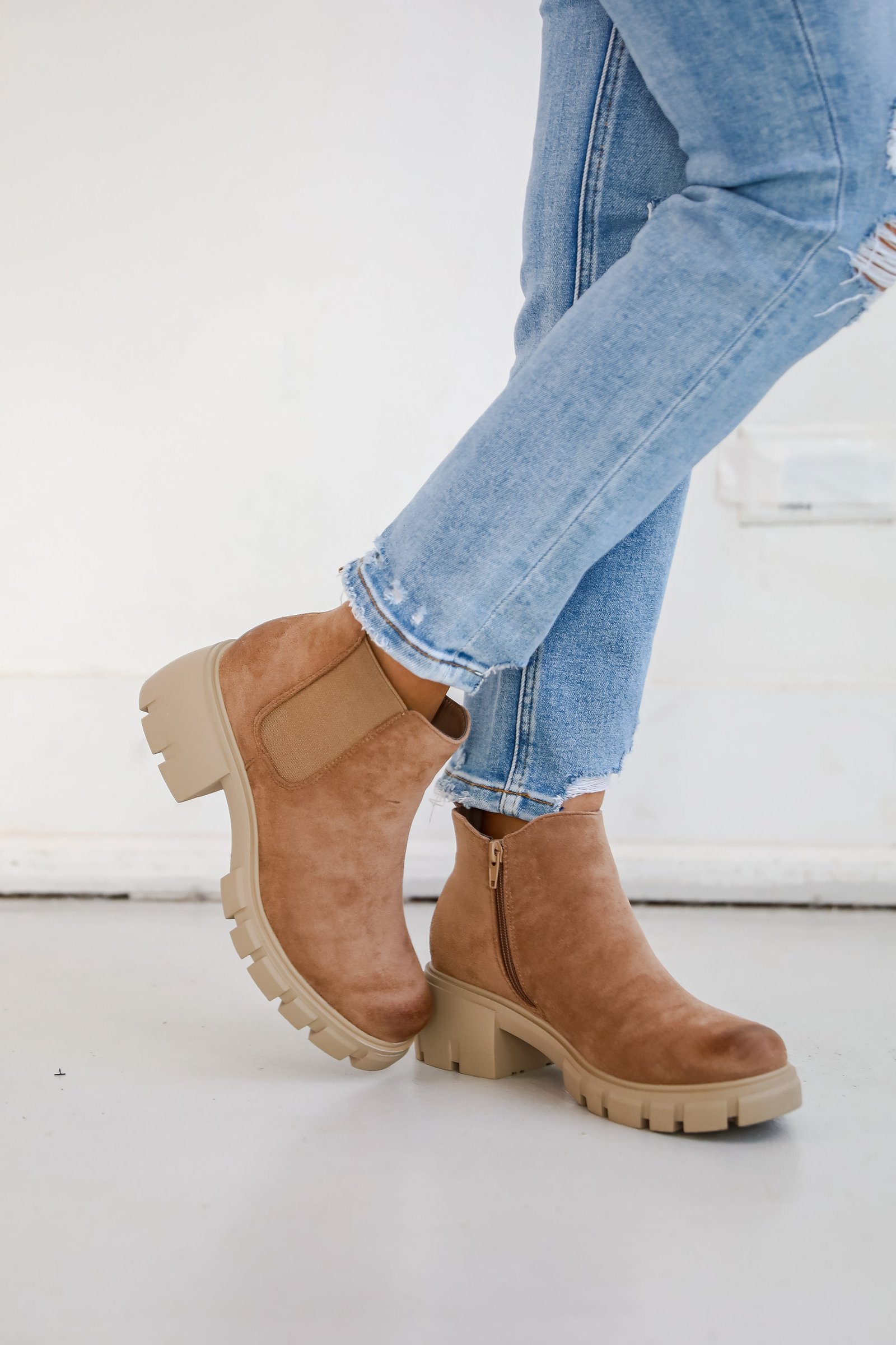 Walk It Out Taupe Platform Booties GL6