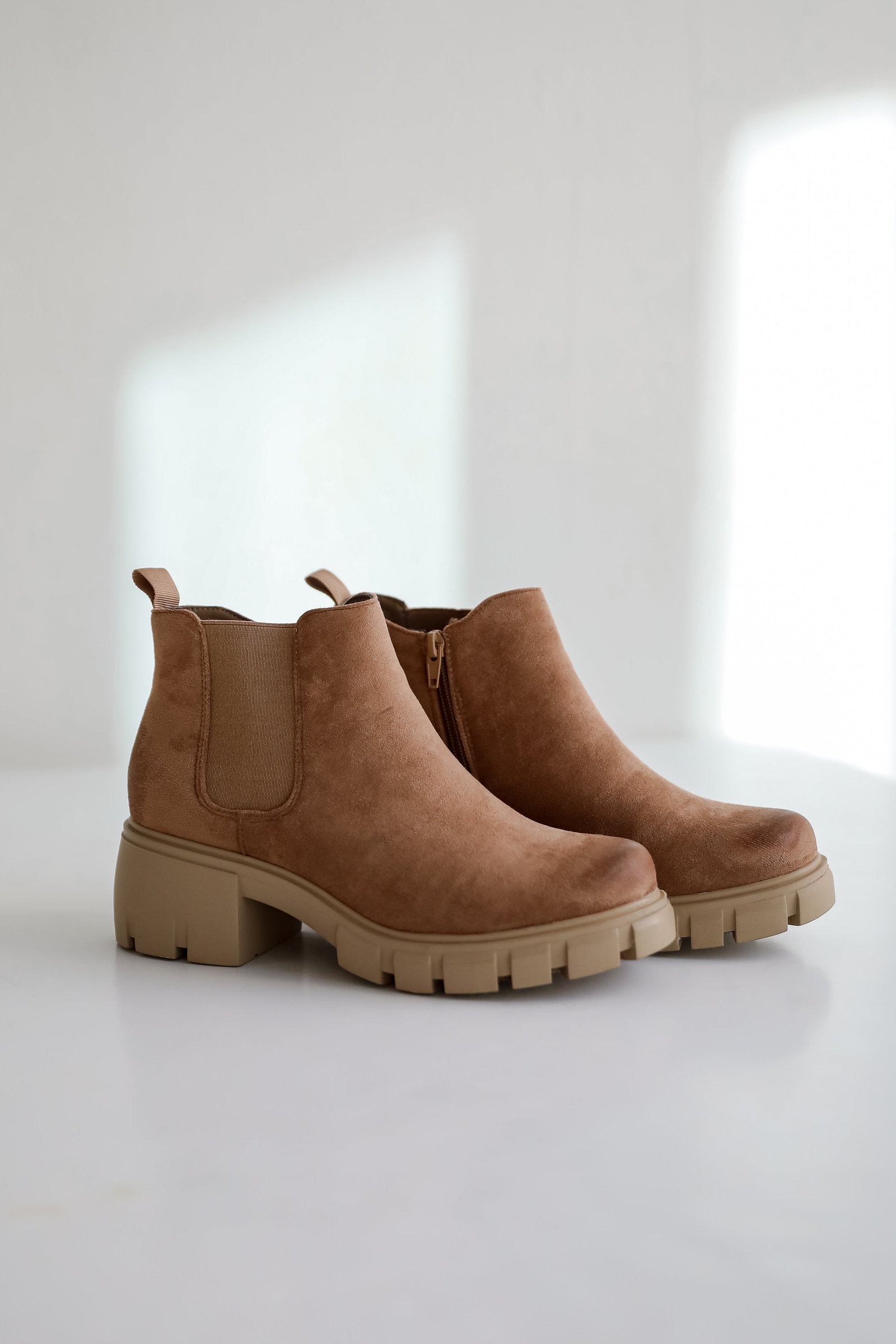 Walk It Out Taupe Platform Booties GL6