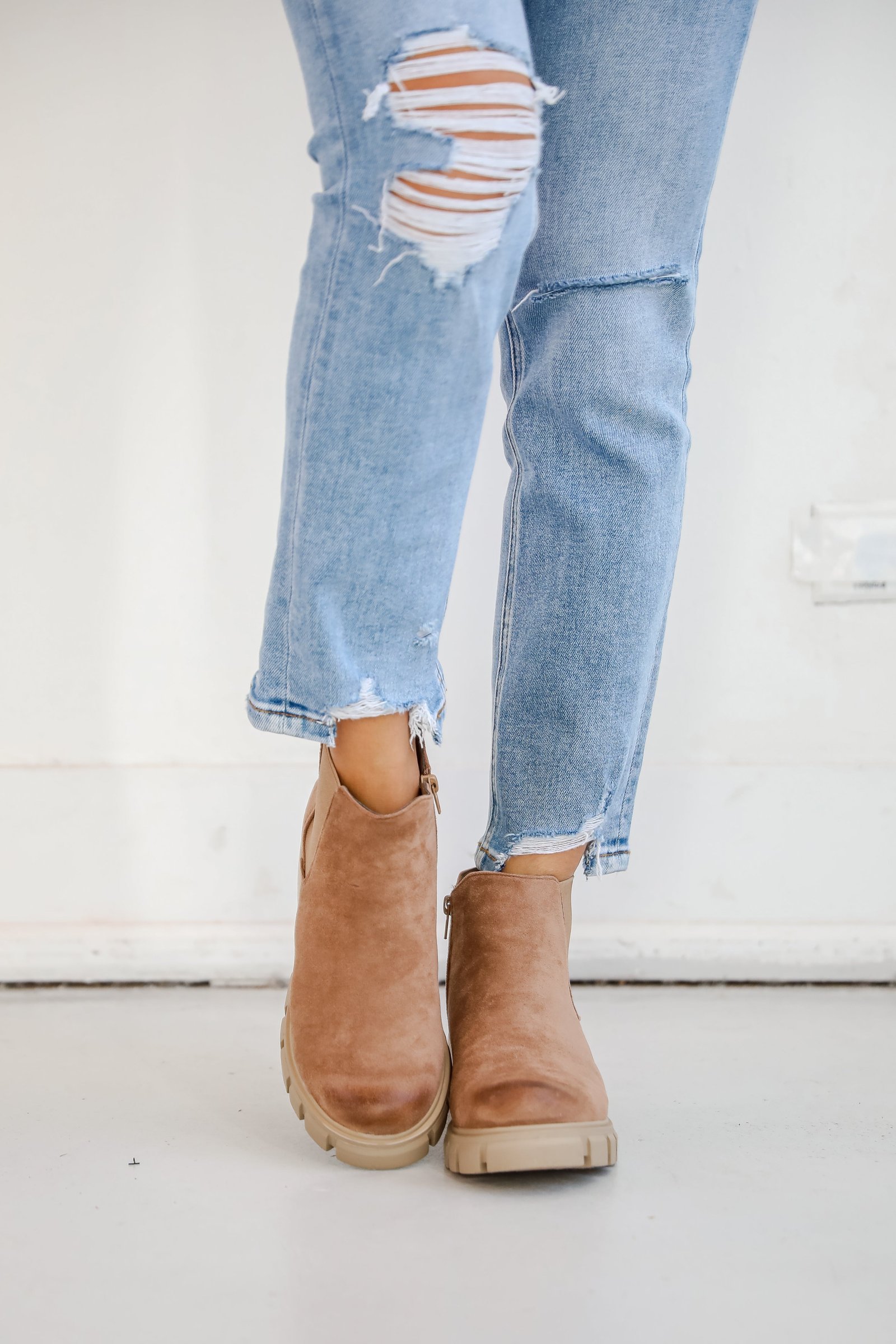 Walk It Out Taupe Platform Booties GL6